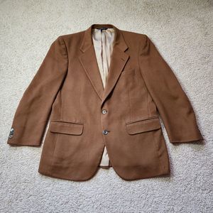 Vintage Burberrys Sport Coat 40R 100% Cashmere Two Button Blazer Chocolate Brown